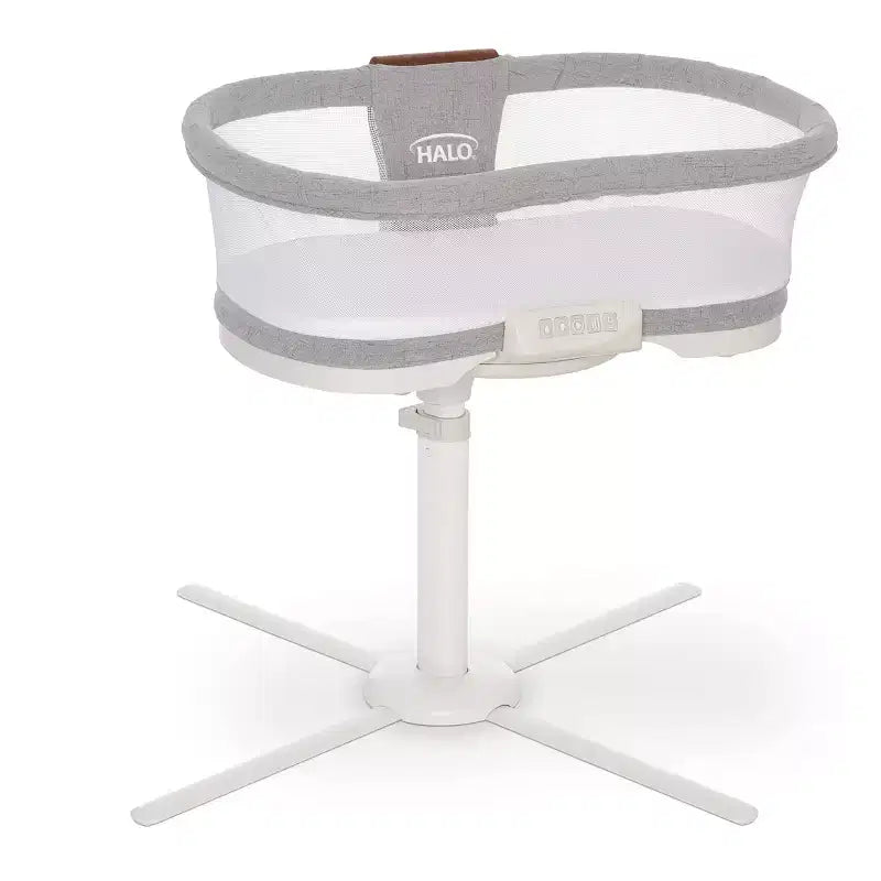 HALO BassiNest Swivel Sleeper Luxe - Dove Gray Tweed: Adjustable Height, Metal Frame, Polyurethane Foam Fill