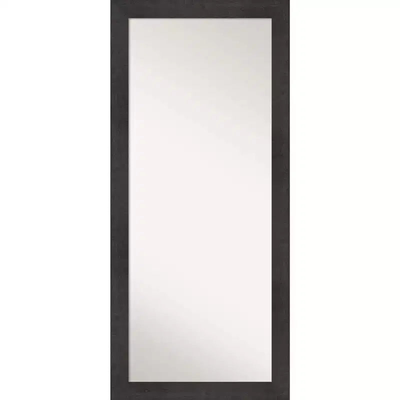 Amanti Art 29" x 65" Rustic Plank Espresso Framed Full Length Floor/Leaner Mirror: Polystyrene Frame, No Assembly Required
