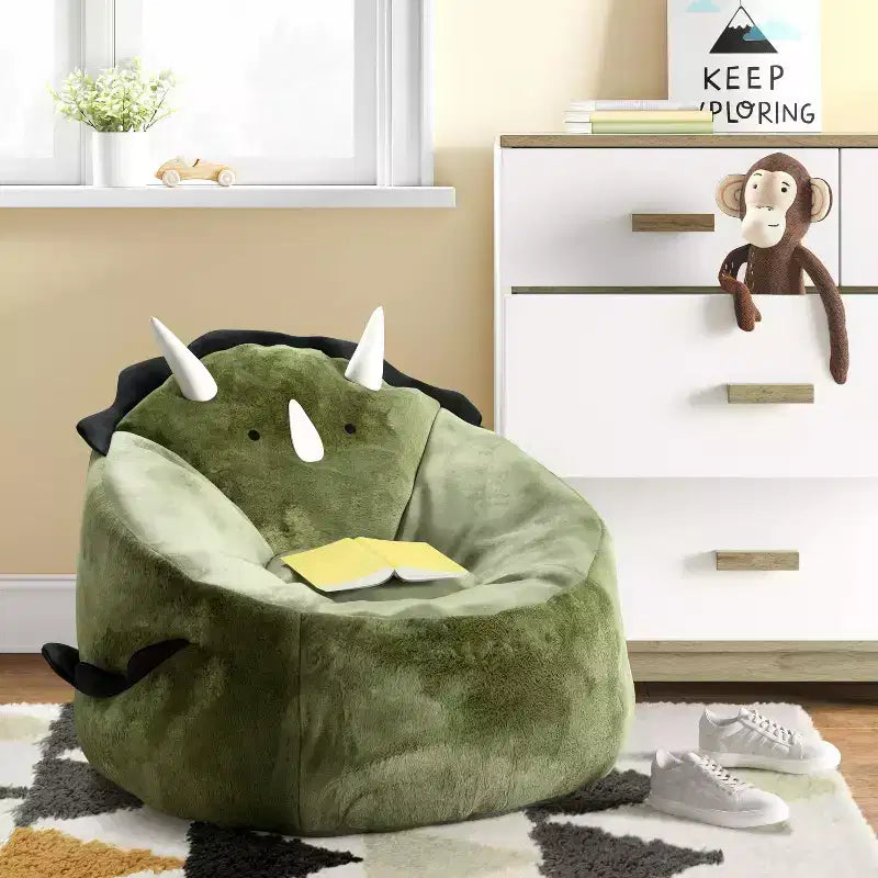 Puf Sillón Dinosaurio Verde - 1 Plaza, Niños