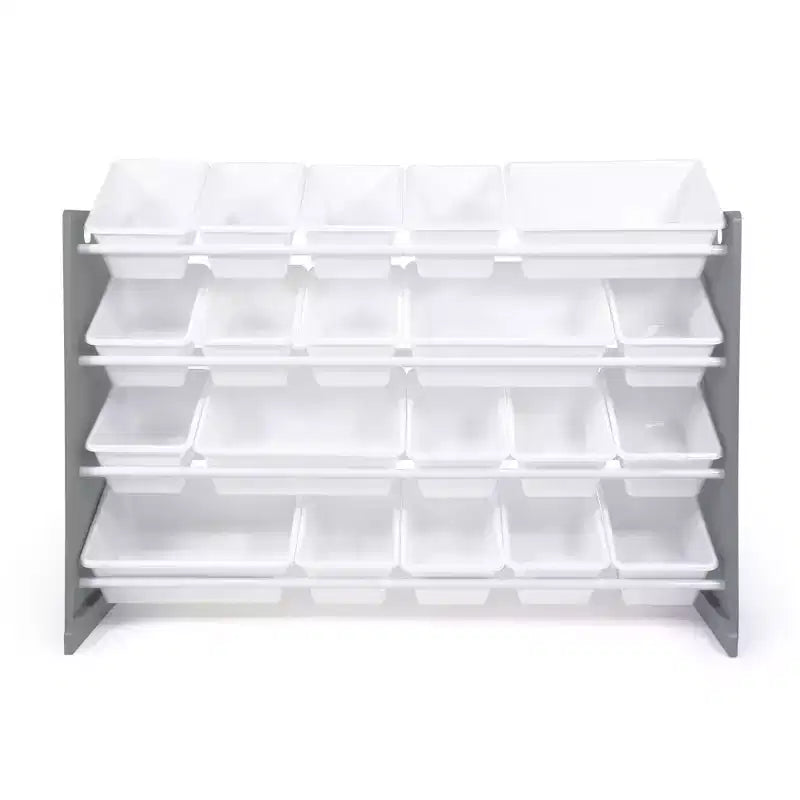 Organizador de juguetes infantil multicolor de 4 niveles con 20 compartimentos, gris/blanco, para mayores de 3 años