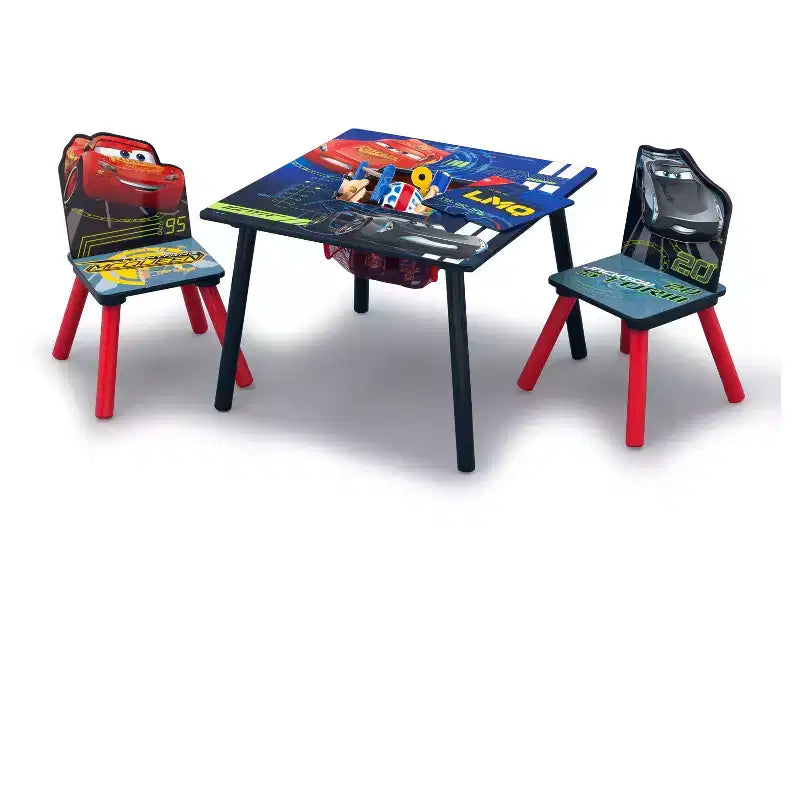 Mesa y Sillas Infantiles de 3 Piezas (Azul y Rojo) para 2