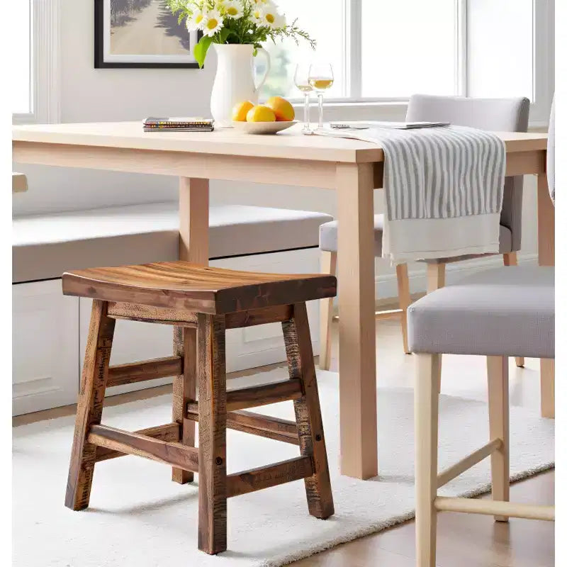 20" Durango Industrial Wood Counter Height Barstool Dark Brown - Alaterre Furniture: Rustic Acacia Frame