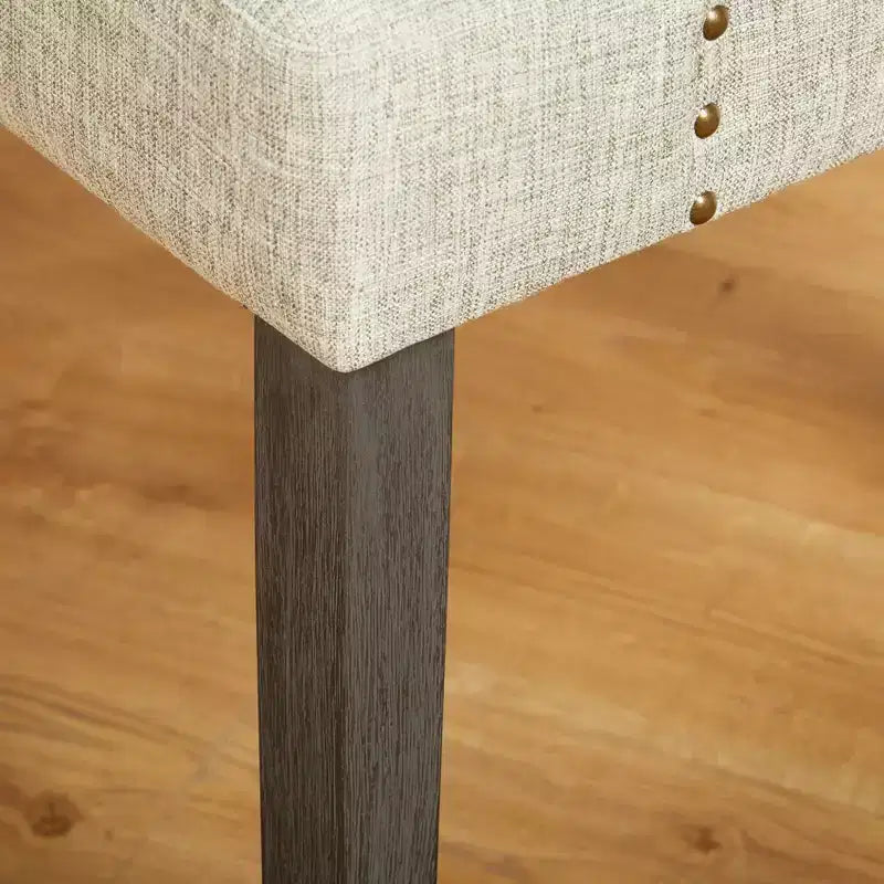 Juego de comedor redondo de 3 piezas en marrón natural y gris para 2 personas