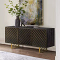Mueble de TV negro de 3 puertas para televisores de hasta 60 pulgadas
