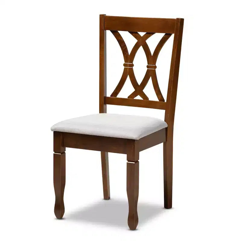 Juego de comedor rectangular de 7 piezas Nogal Marrón y Gris – Para 6 personas