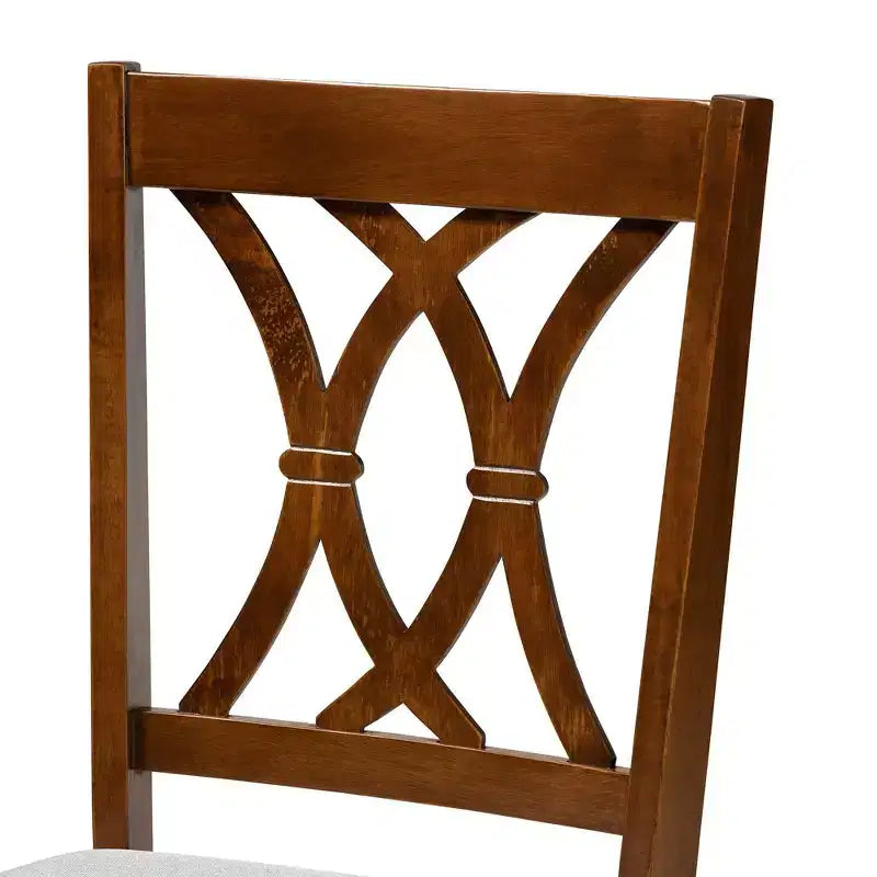 Juego de comedor rectangular de 7 piezas Nogal Marrón y Gris – Para 6 personas