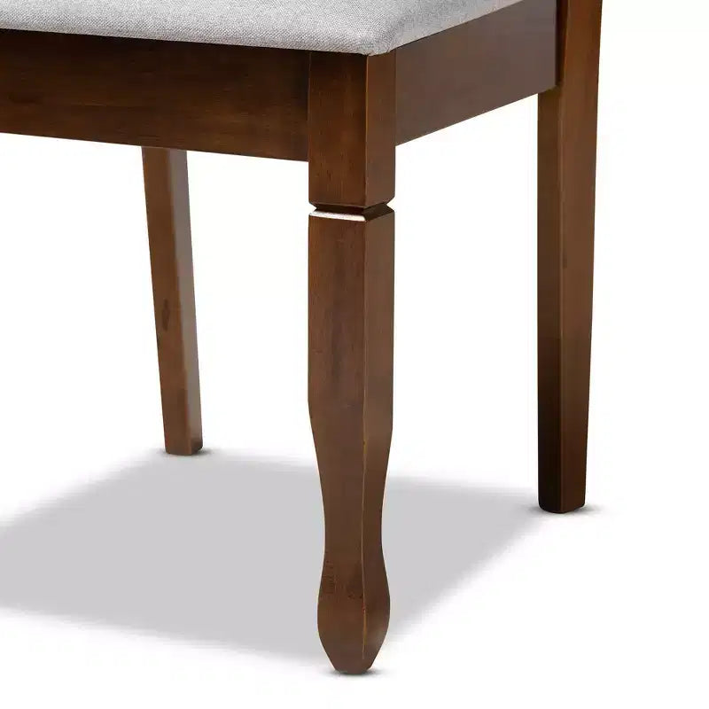 Juego de comedor rectangular de 7 piezas Nogal Marrón y Gris – Para 6 personas