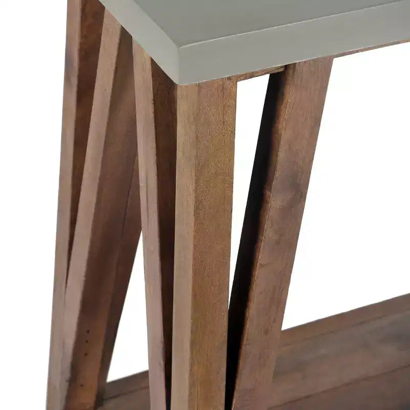 Escritorio Rectangular Marrón y Gris - 1 Persona