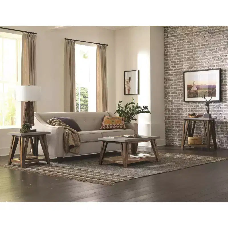Escritorio Rectangular Marrón y Gris - 1 Persona