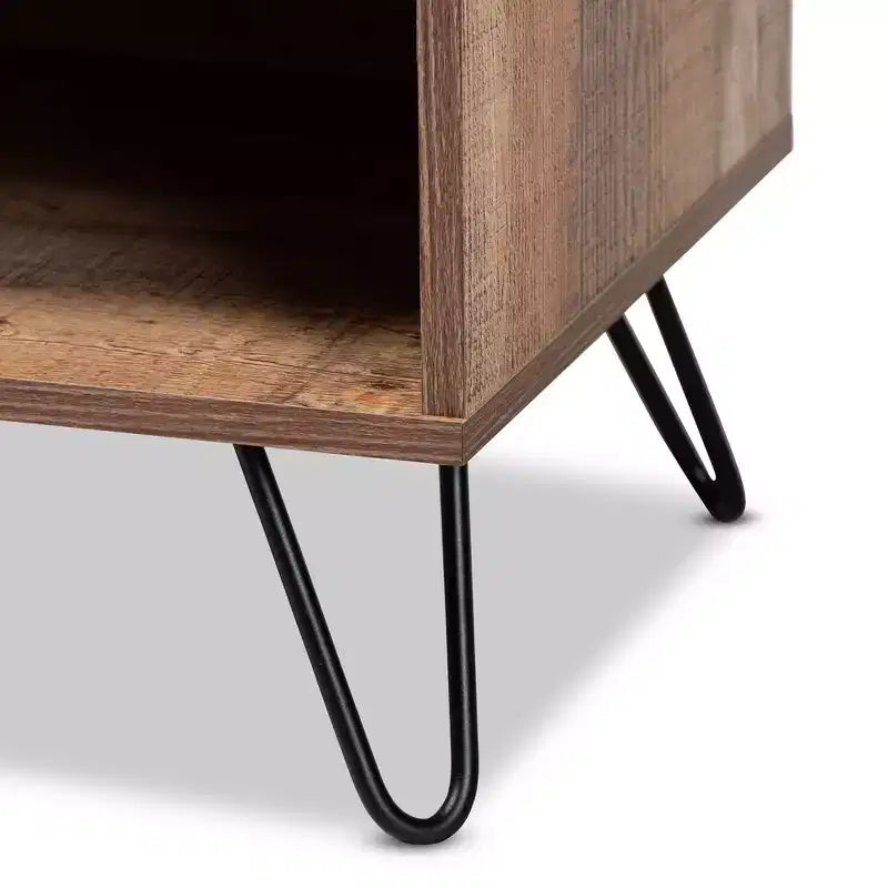 Mueble de TV rústico de roble con 1 puerta para televisores de hasta 50 pulgadas