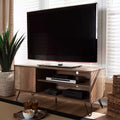 Mueble de TV rústico de roble con 1 puerta para televisores de hasta 50 pulgadas