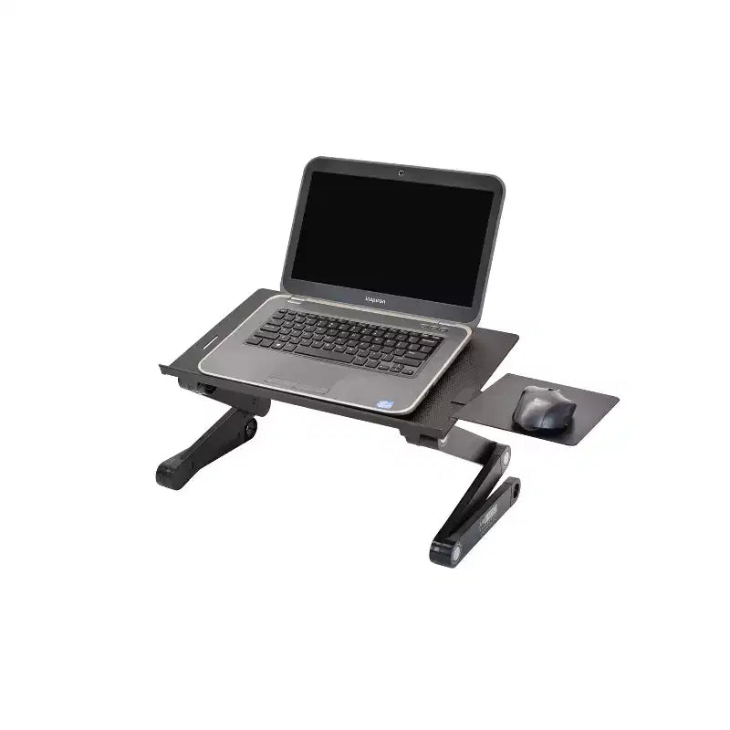 Soporte ajustable para computadora portátil de aluminio plateado – Usuario individual