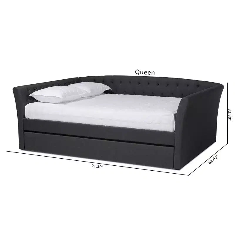 Cama Plataforma Matrimonial Tapizada Gris – 1 Persona