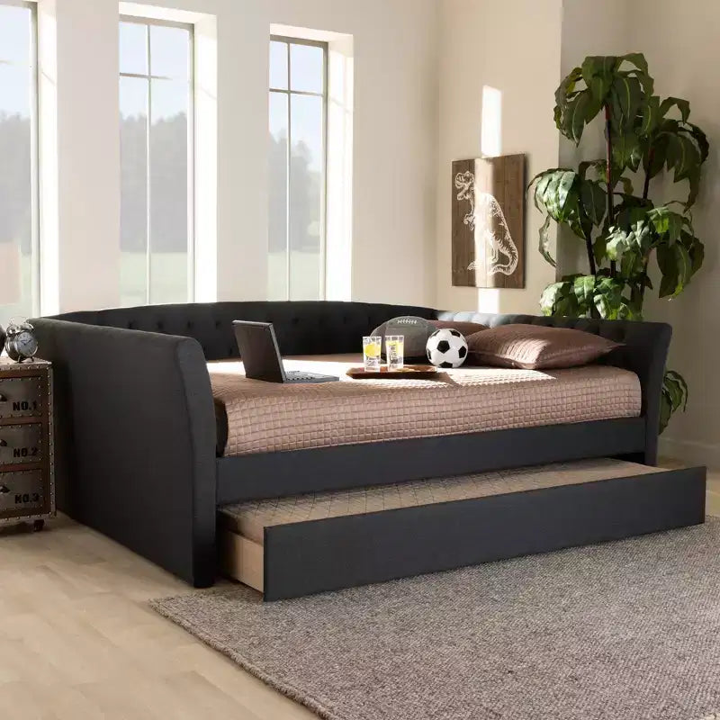 Cama Plataforma Matrimonial Tapizada Gris – 1 Persona