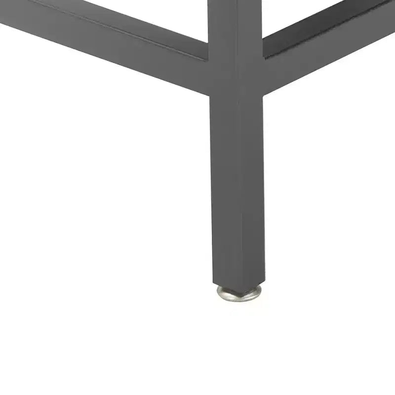 Mesa Auxiliar Rectangular Gris y Negra con Cajón — Estructura Metálica, Superficie de Madera, 1 Persona