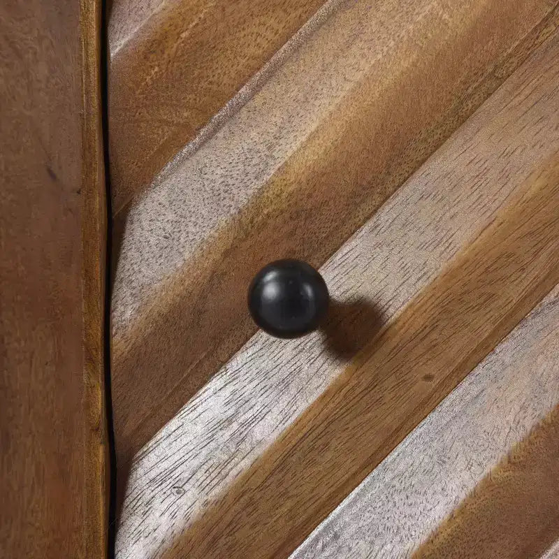 Mueble de un estante Mid-Century Modern en madera de mango, color marrón oscuro