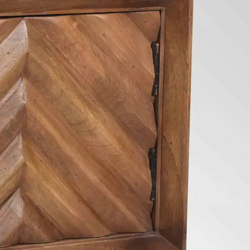 Mueble de un estante Mid-Century Modern en madera de mango, color marrón oscuro