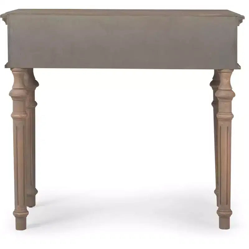 Mesa consola rectangular gris de 2 cajones – Con capacidad para 1