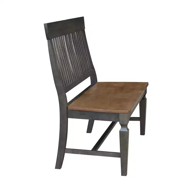 Banco de madera natural de 2 plazas con reposabrazos
