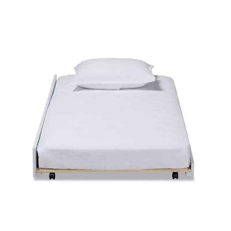 Cama nido doble blanca con cama extraíble — Capacidad para 2 personas