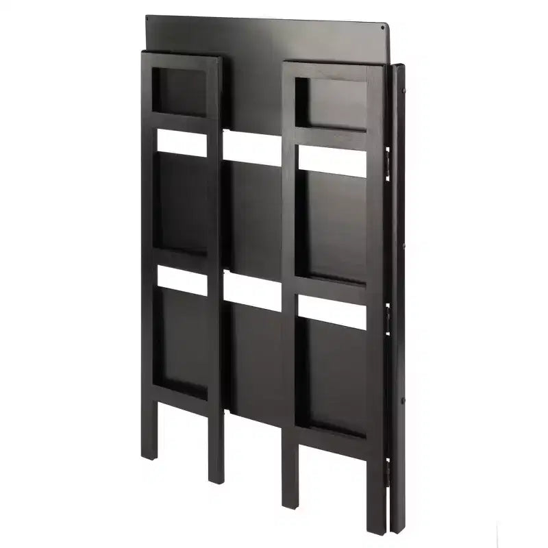 Estantería plegable de 3 estantes negra/nogal, montaje por 1 persona