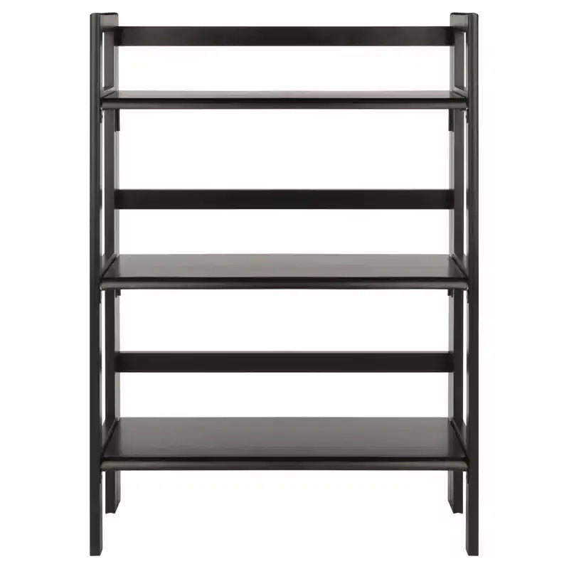 Estantería plegable de 3 estantes negra/nogal, montaje por 1 persona