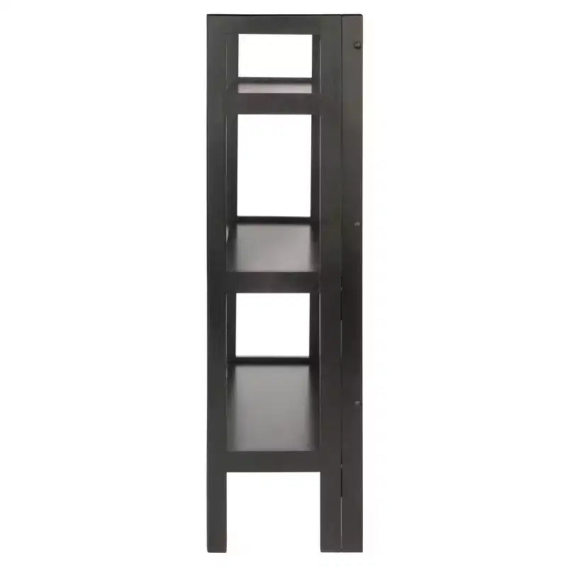 Estantería plegable de 3 estantes negra/nogal, montaje por 1 persona