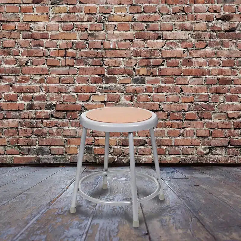 Juego de 2 taburetes de bar de acero resistentes grises - Hampden Furnishings