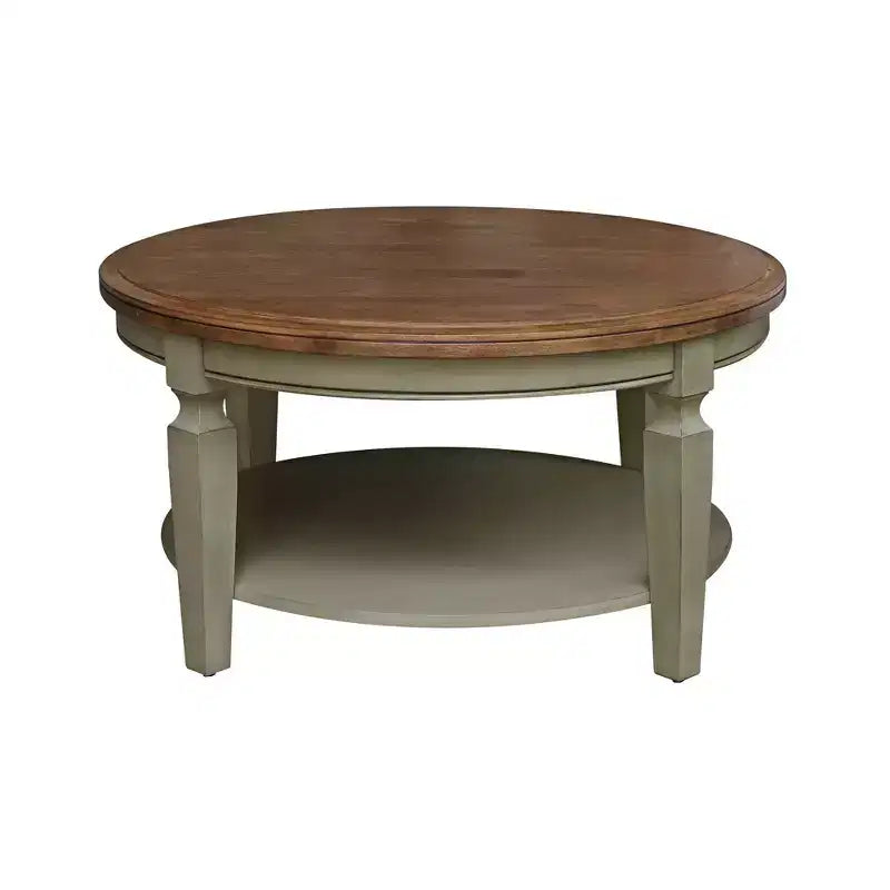 Mesa de centro redonda de madera natural/marrón/nogal americano