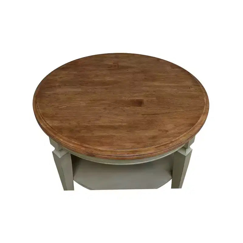 Mesa de centro redonda de madera natural/marrón/nogal americano