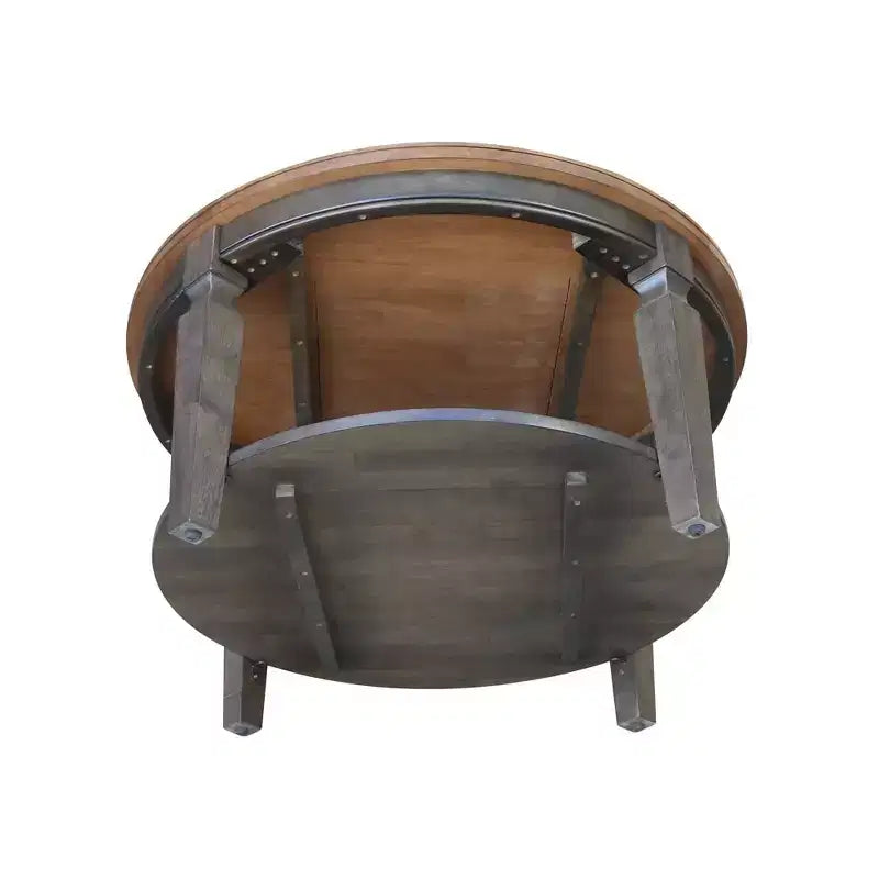 Mesa de centro redonda de madera natural/marrón/nogal americano
