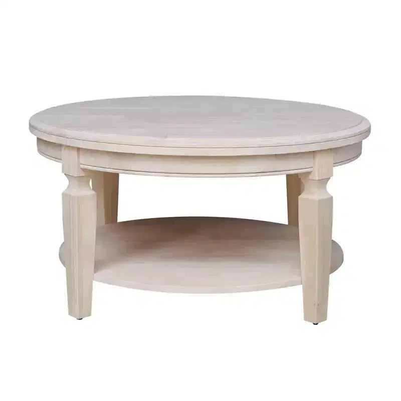 Mesa de centro redonda de madera natural/marrón/nogal americano