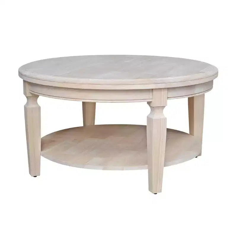 Mesa de centro redonda de madera natural/marrón/nogal americano