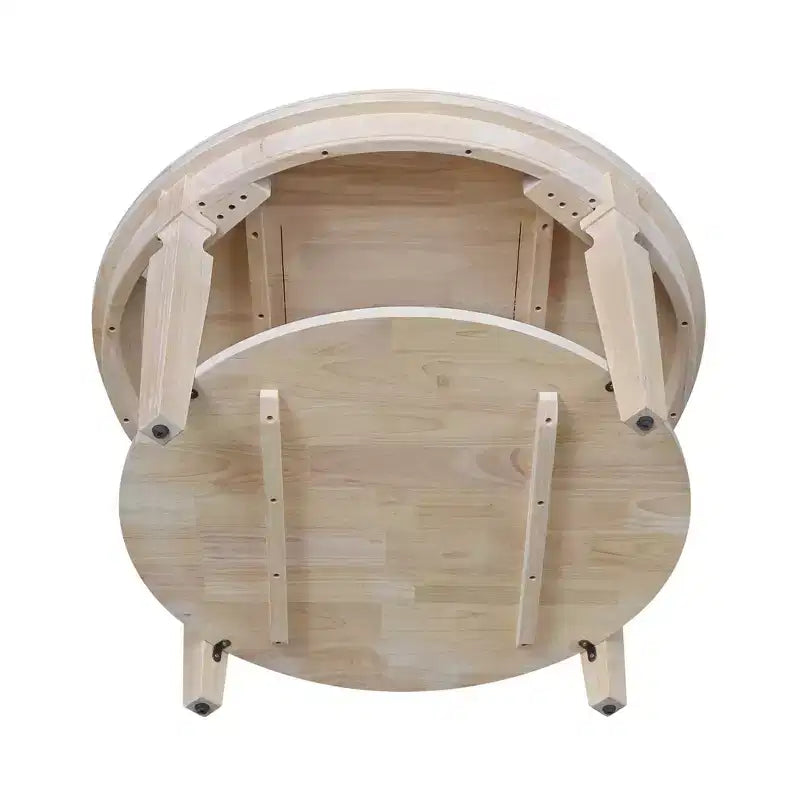 Mesa de centro redonda de madera natural/marrón/nogal americano