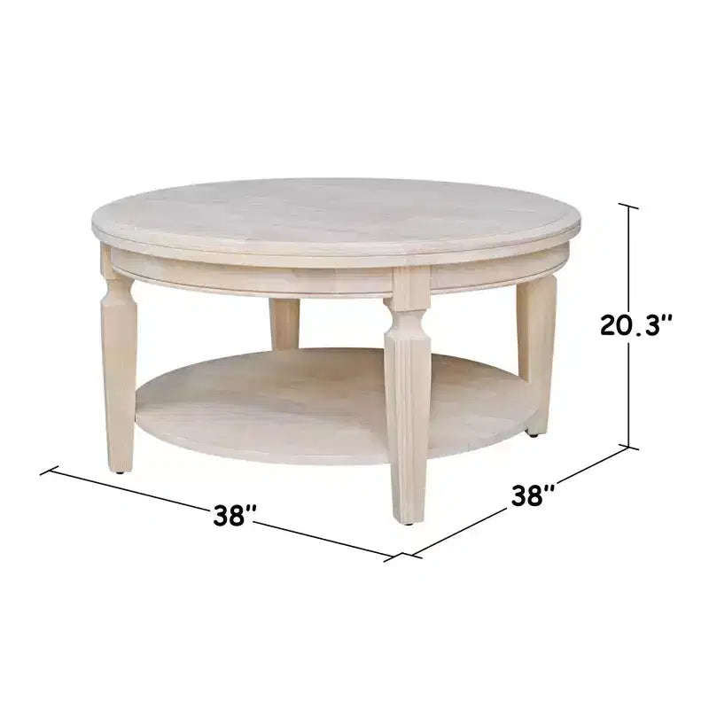 Mesa de centro redonda de madera natural/marrón/nogal americano