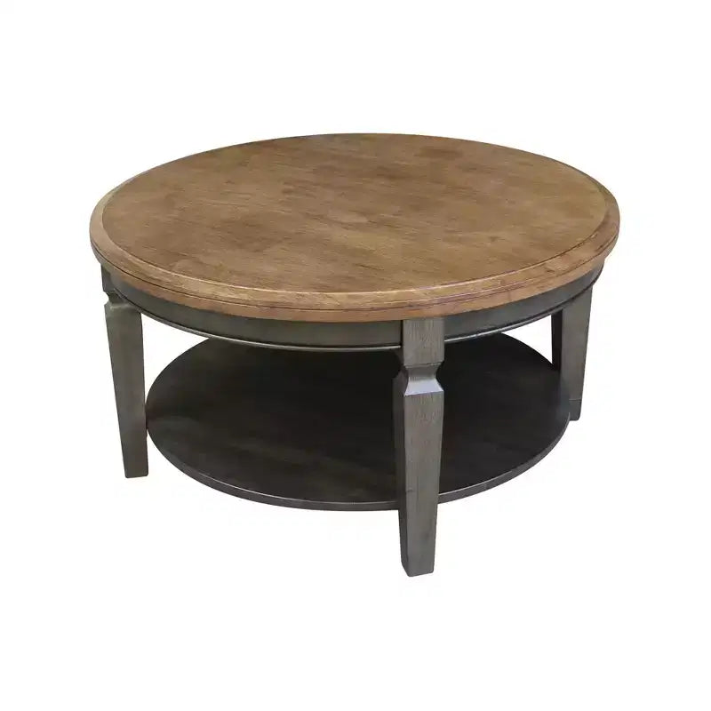 Mesa de centro redonda de madera natural/marrón/nogal americano