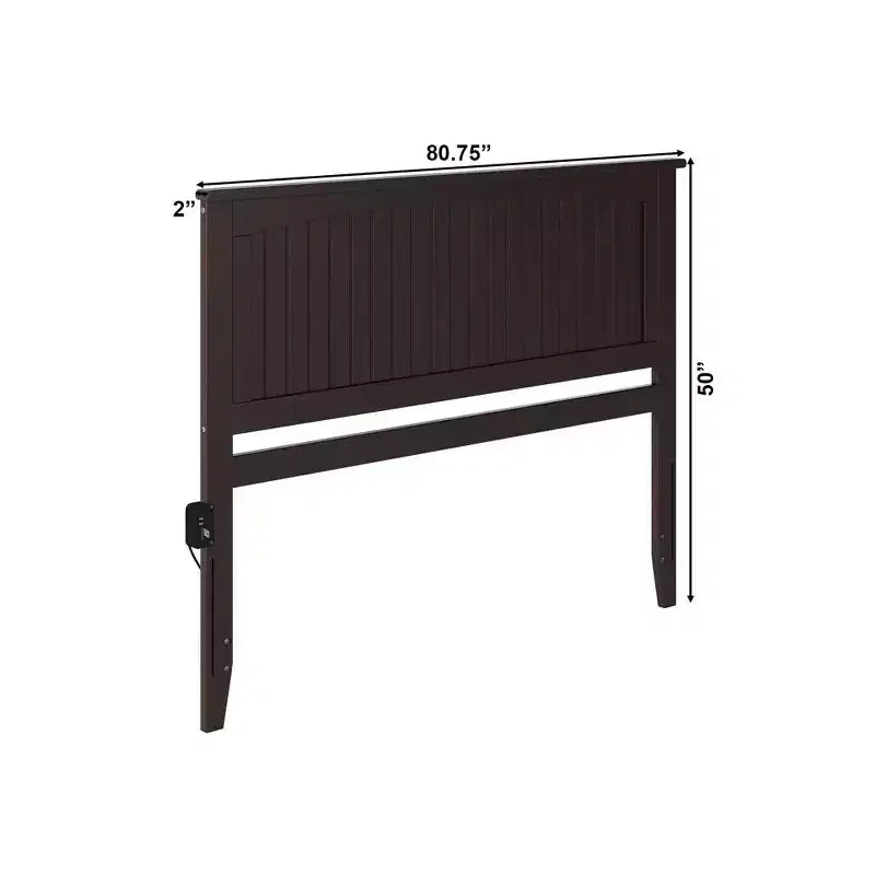 Cabecero King – Espresso / Blanco / Gris, Altura Ajustable, Compatible con Cama de 1-2 Personas