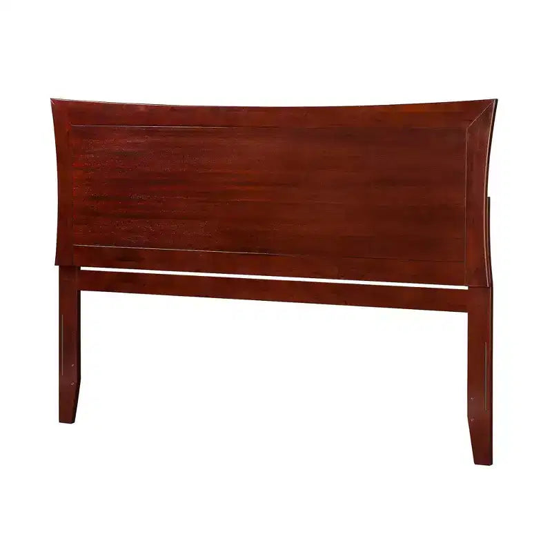 Cabecero curvado de madera Queen con carga USB — Espresso / Nogal
