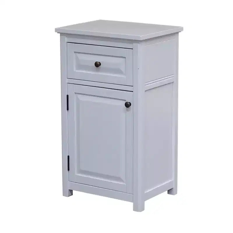 Armario de Almacenamiento de Baño de Piso Blanco – Puerta Única, Con/Sin Cajones