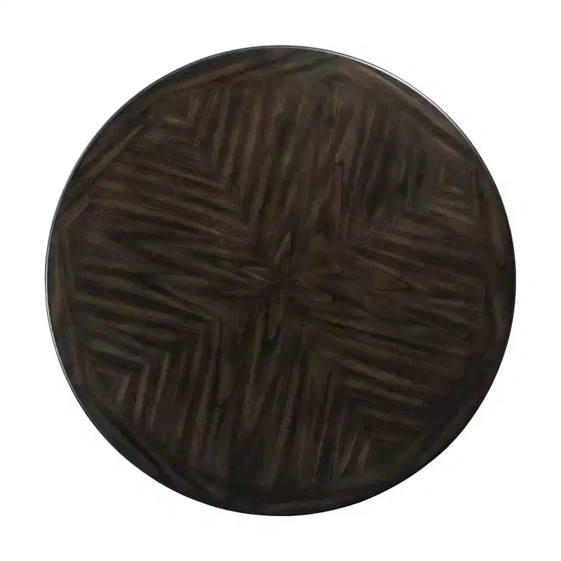 Mesa de comedor redonda a la altura de mostrador en crema/nogal – 4 asientos