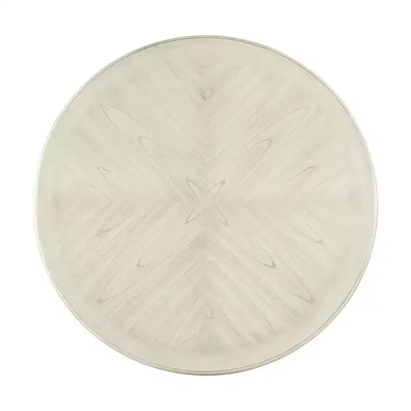 Mesa de comedor redonda a la altura de mostrador en crema/nogal – 4 asientos