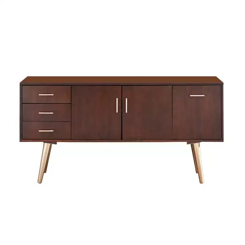Aparador Mid-Century Blanco / Nogal