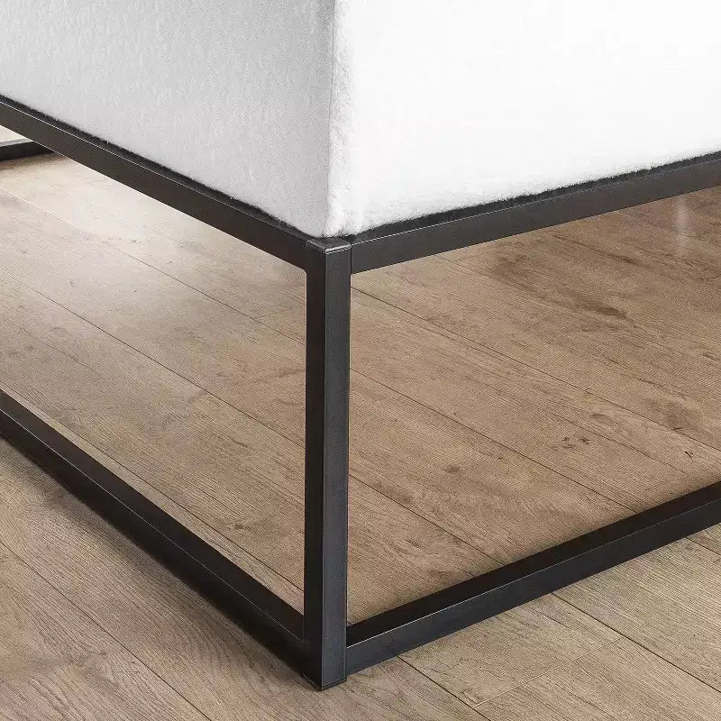 Estructura de cama con plataforma de madera negra – No necesita somier, 1 persona, desde individual hasta king