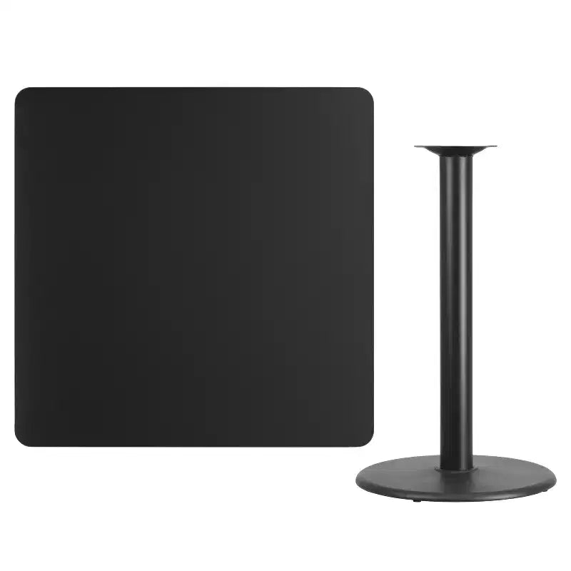 Mesa laminada cuadrada de 42" para bar, capacidad para 8 personas, negro / caoba / natural / nogal