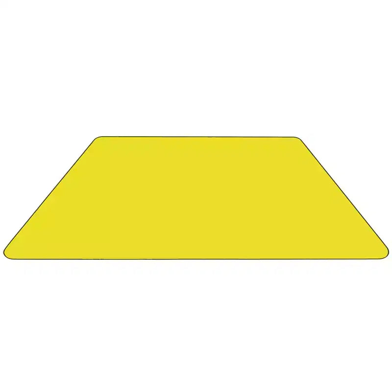 Mesa de actividad trapezoidal roja/amarilla - Altura ajustable, capacidad para 1–2 personas