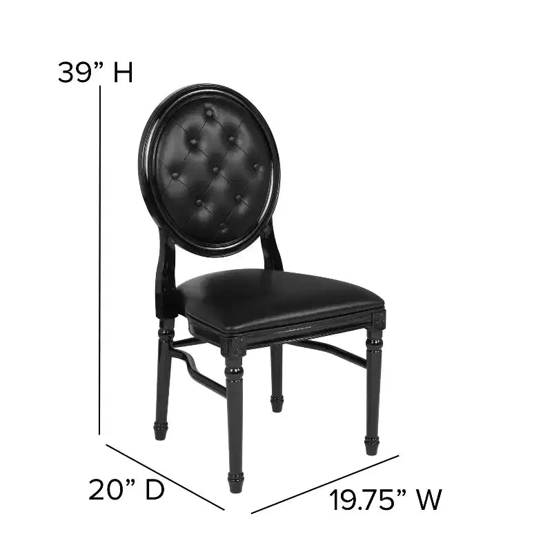 Silla de comedor auxiliar de vinilo con mechones, asiento individual, capacidad de 408 kg