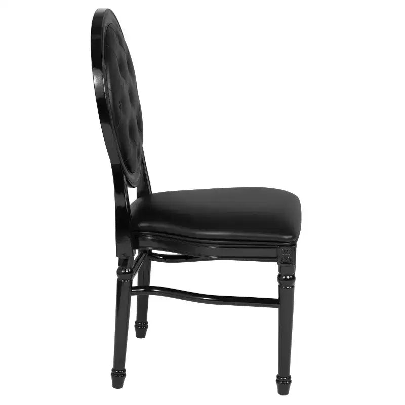 Silla de comedor auxiliar de vinilo con mechones, asiento individual, capacidad de 408 kg