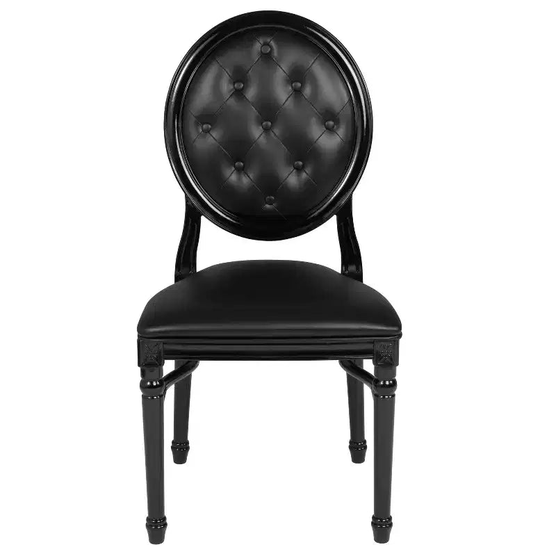 Silla de comedor auxiliar de vinilo con mechones, asiento individual, capacidad de 408 kg