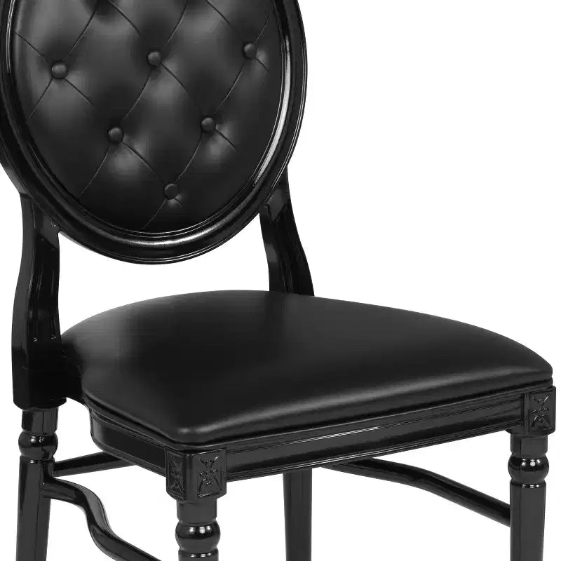Silla de comedor auxiliar de vinilo con mechones, asiento individual, capacidad de 408 kg