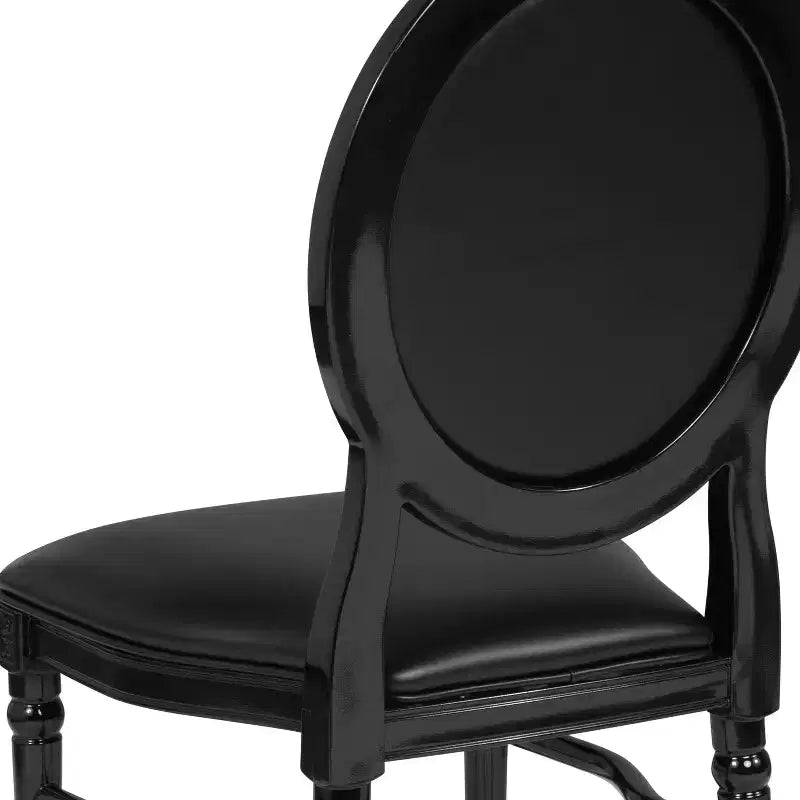 Silla de comedor auxiliar de vinilo con mechones, asiento individual, capacidad de 408 kg